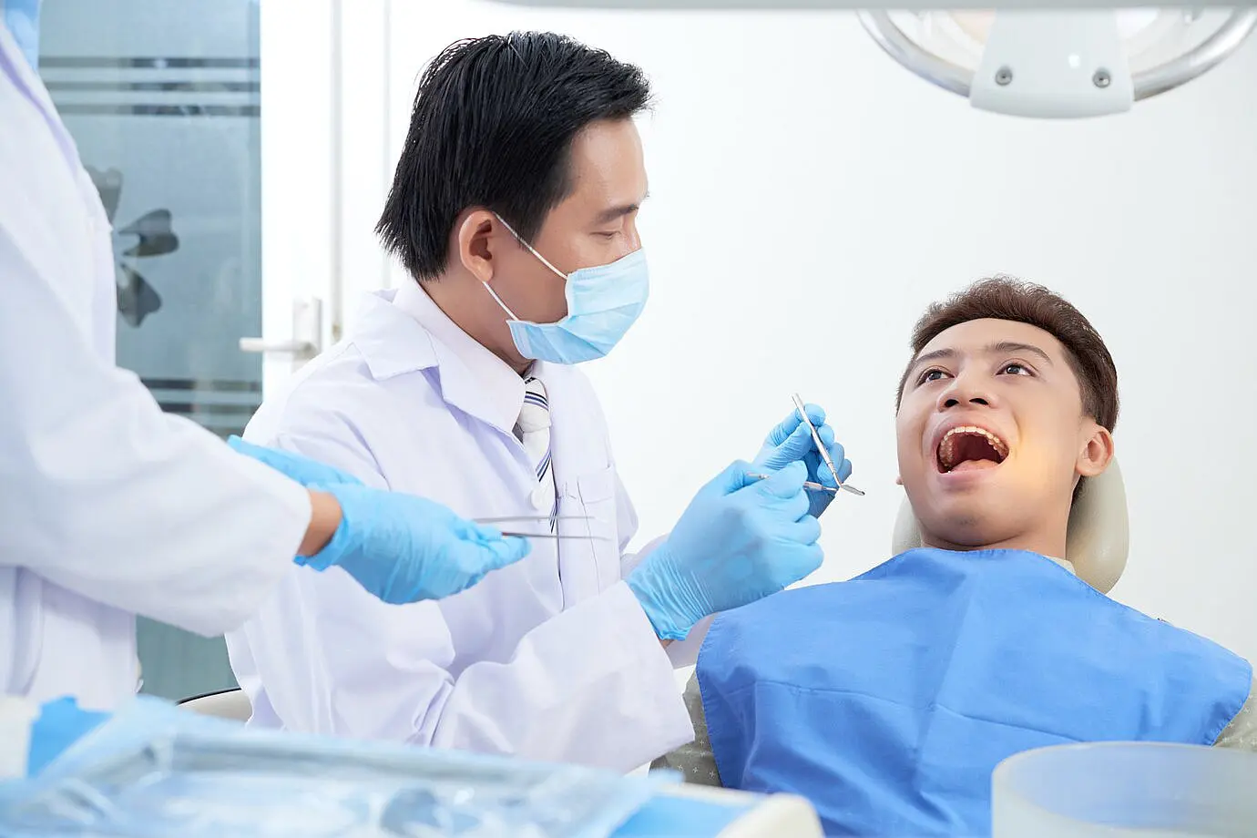 a man undergoing orthodontic care to address tongue posture and tongue thrust correction