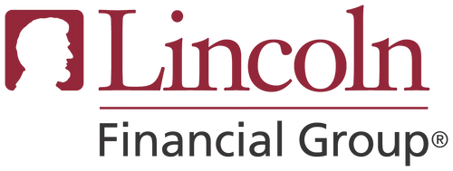 Lincoln Financial Group logo in Kingwood TX features a maroon man’s silhouette left of the company name in maroon and gray on light.