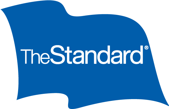 Logo features a blue flag shape with "The Standard" in bold white font, registered mark above "d", representing Kingwood TX.