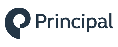 The Principal logo with a stylized "P" icon left of "Principal" in dark blue, features Kingwood TX, on a transparent background.